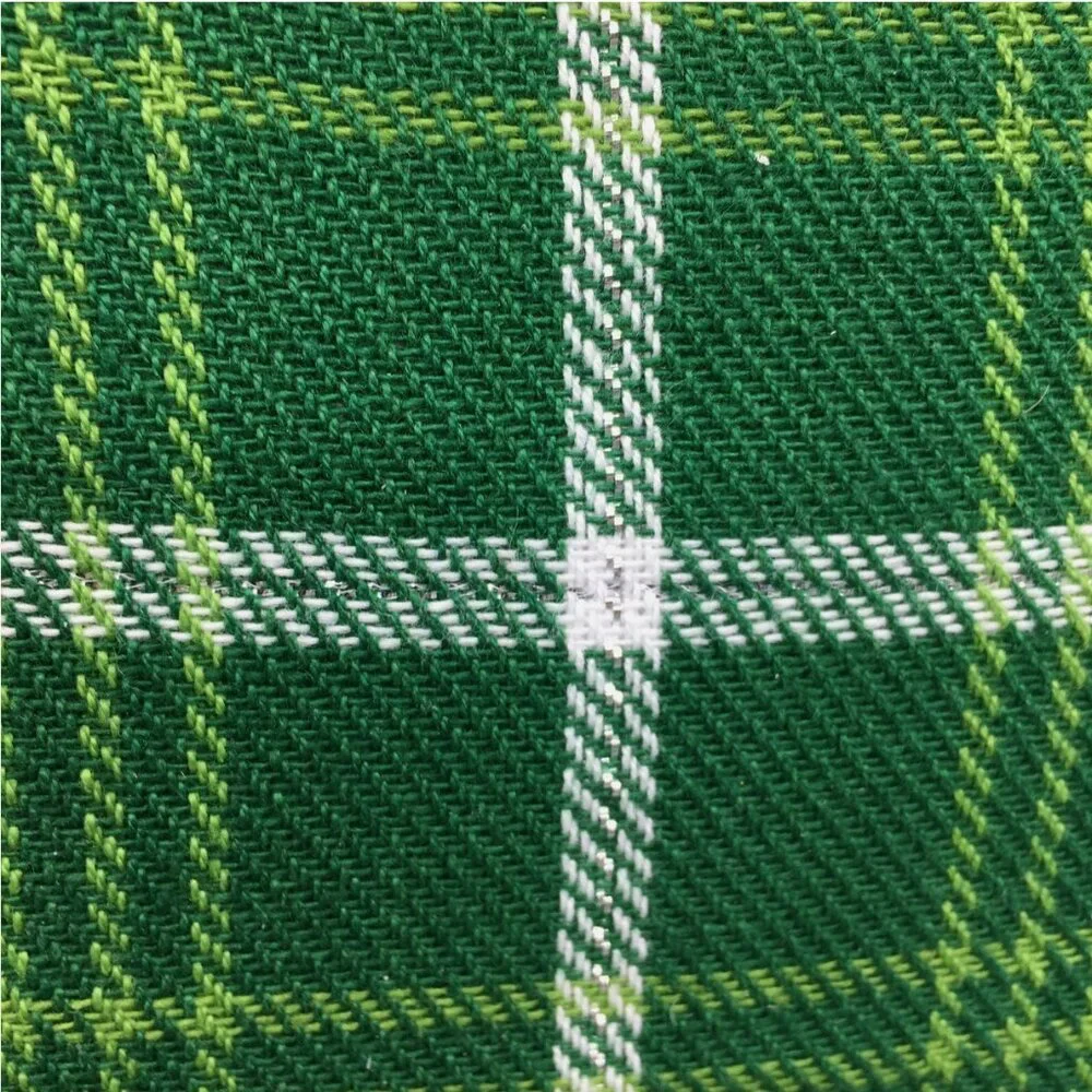 Storehouse St Patricks Day Green Tartan Plaid 60x84 Tablecloth White Silver  🍀